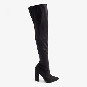 Over the knee block heel boots